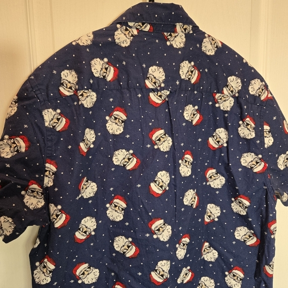 Denim And Flower Mens Button Down Cool Santa Shirt (Size M) - Picture 6 of 7